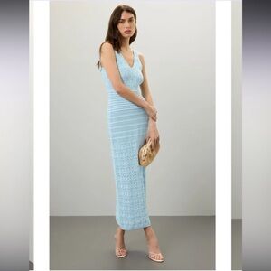 Ronny Kobo Collection Light Blue Midi Dress